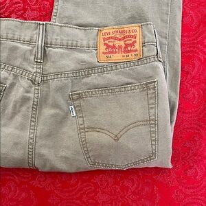 Levi’s 514 Straight Fit Jeans Khaki 34x32 White Tab 5 Pocket Pants